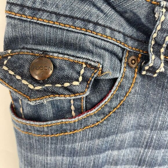 Sasson Womens Vintage Jeans Stretch Flap Pocket Tapered Leg Medium Wash Blue 10 - Picture 12 of 13